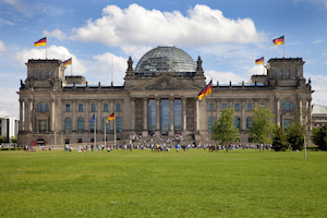 Bild på Riksdagshuset i Berlin